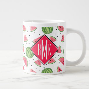 Neon Watercolor Watermelons Mönster Jumbo Mugg