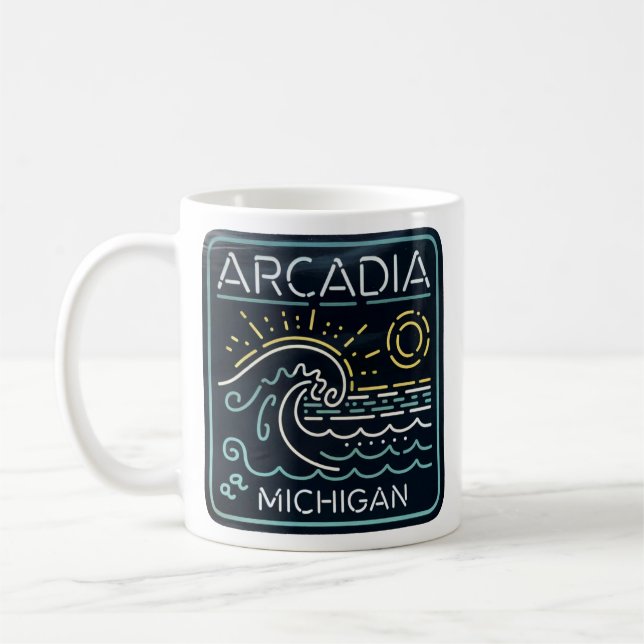 Neon Wave Arcadia Michigan Kaffemugg (Vänster)