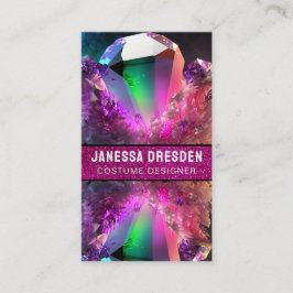 Neon Wave Rave-Inspired Crystal Gemstone Glitter Visitkort