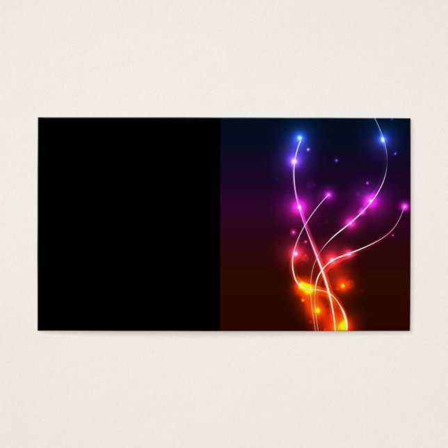 Neon-Wave-Vector-Background NEON WAVE SWIRLS LIGHT Visitkort (Framsidan)