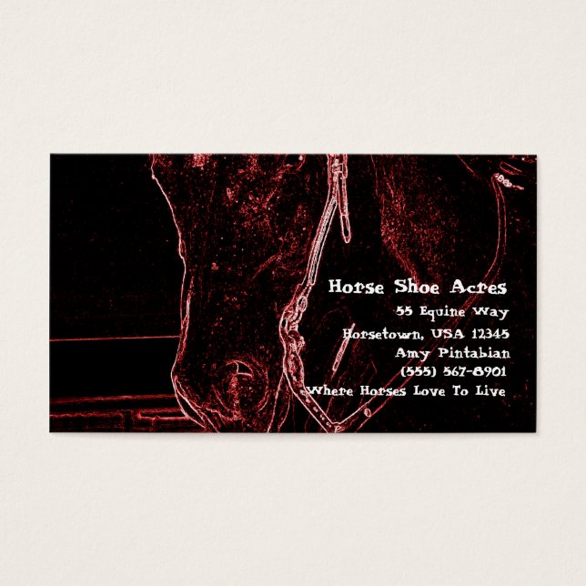 Neon Western Horse Visitkort (Framsidan)