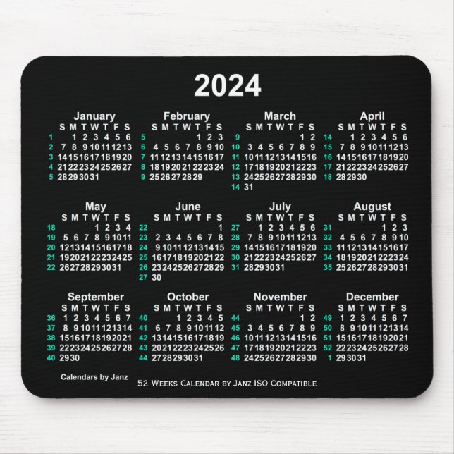 Neon White 52 veckor ISO Calendar av Janz Musmatta (Framsidan)