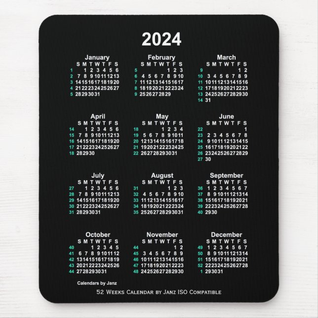 Neon White 52 veckor ISO Calendar av Janz Musmatta (Framsidan)
