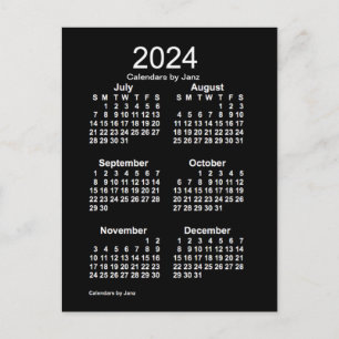 Neon White 6 Month Mini Calendar från Janz 2024 Vykort