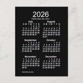 Neon White 6 Month Mini Calendar från Janz 2026 Vykort