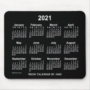 Neon White Calendar 2021 från Janz Musmatta