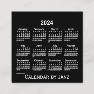 Neon White Calendar 2024 från Janz Fyrkantigt Visitkort
