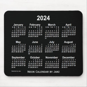 Neon White Calendar 2024 från Janz Musmatta