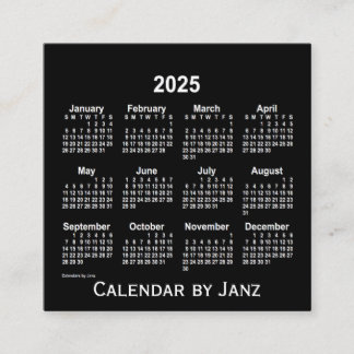 Neon White Calendar 2025 från Janz Fyrkantigt Visitkort