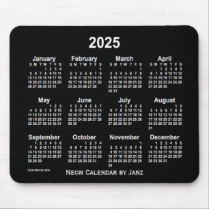 Neon White Calendar 2025 från Janz Musmatta