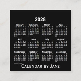 Neon White Calendar 2028 från Janz Fyrkantigt Visitkort
