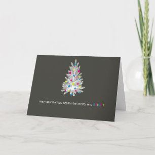 Neon White Julgran Helgdag Card Kort