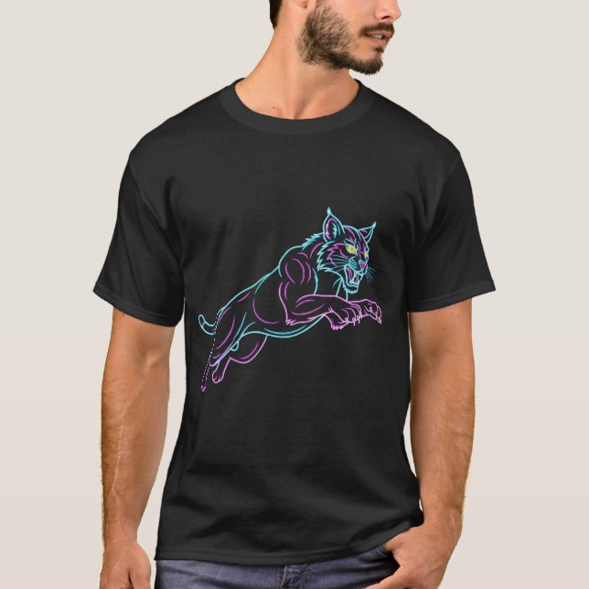 Neon Wildcat Black Tee (Framsida)