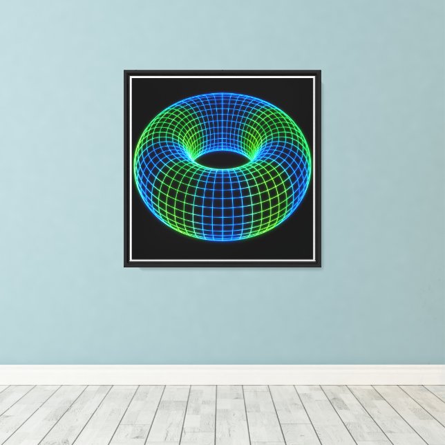 Neon Wireframe Torus Canvastryck (Insitu (trägolv))