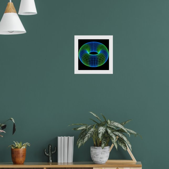 Neon Wireframe Torus Poster (Vardagsrum 1)