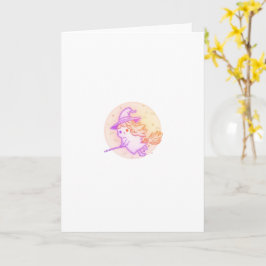 Neon Witchy Halloween Greeting Card – Retro Spooky Kort