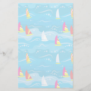 Neon Yacht Mönster Brevpapper