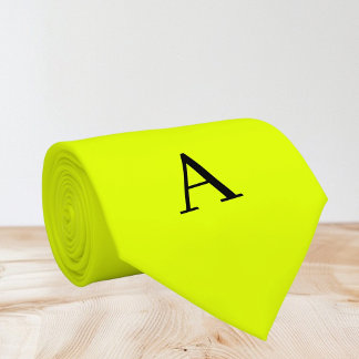 Neon Yellow Retro Monogram Fluorescent Bright Slips