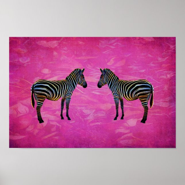 Neon Zebra Reflection Poster (Framsidan)