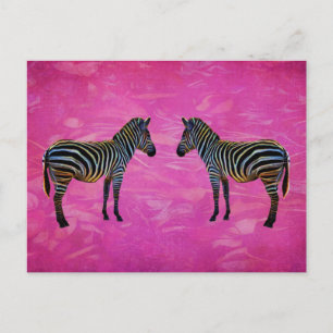 Neon Zebra Reflection Vykort