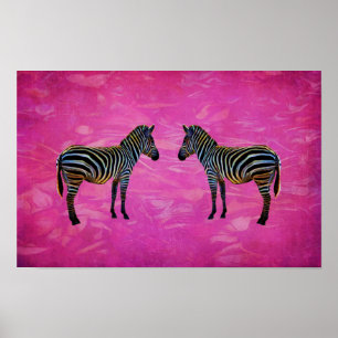 Neon Zebra Reflektion Poster