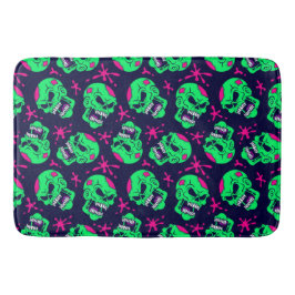 Neon Zombie Skallar Mönster Badrumsmatta