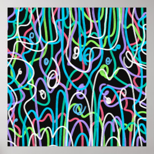 Neonabstrakt målning poster