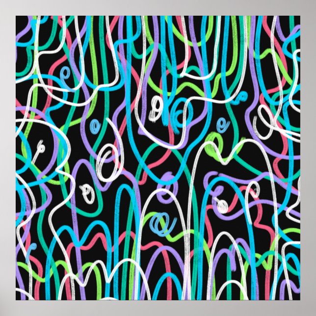 Neonabstrakt målning  poster (Framsidan)