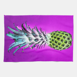 Neonananas färgade tropiska frukter Hawaii Kökshandduk