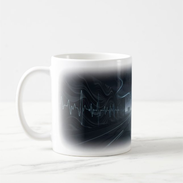 Neonäpplepuls på Midnattsvägen Konstmugg Kaffemugg (Vänster)