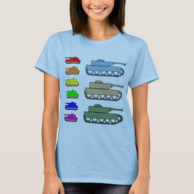 Neonarmétanker - popkonst t-shirt (Framsida)