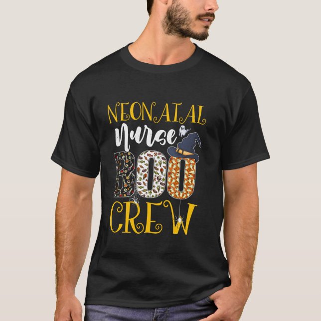 Neonatal Nurse Boo Crew Halloween Costume Boo Ghos T Shirt (Framsida)