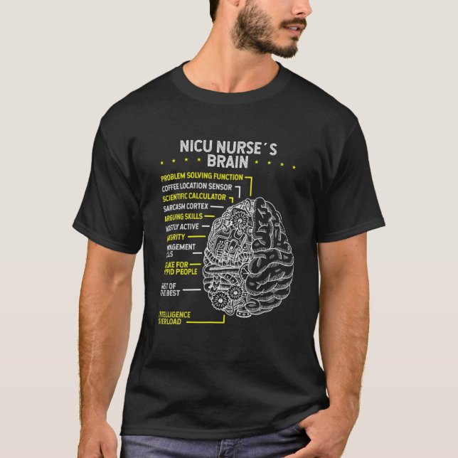 Neonatal Nurse Brain Nicu Nurse Brain Prematur Ba T Shirt (Framsida)