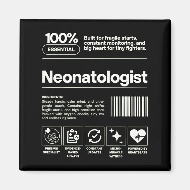 Neonatologist &amp; D Neonatology Gift Nicu Doctor Magnet (Framsidan)