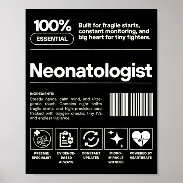 Neonatologist &amp; D Neonatology Gift Nicu Doctor Poster (Framsidan)