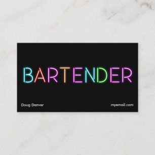 Neonbartendervisitkortar Visitkort