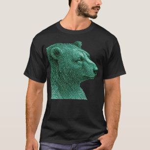 Neonbjörn Linje Konst Modern Vilda Djur Illustra T Shirt
