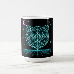 Neonbjörn Synthwave - Retro skogsbest Kaffemugg