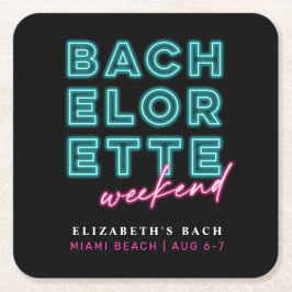 Neonblå och rosa möhippa-helg underlägg papper kvadrat