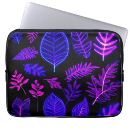 Neonblad i rosa och lila nyanser laptop fodral