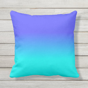 Neonblått och ljus neonAqua Ombré skuggar färg F Kudde