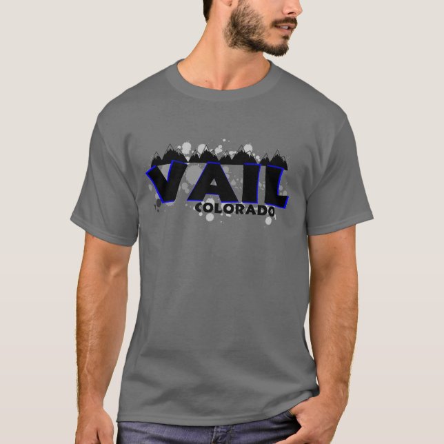 Neonblåttgrunge Vail Colorado Tee (Framsida)