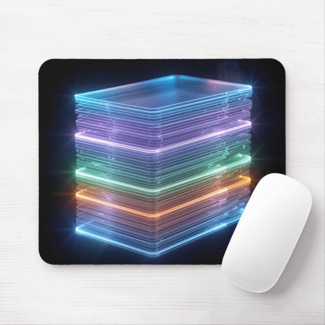 Neonblock med kanter i lager musmatta (Med mus)