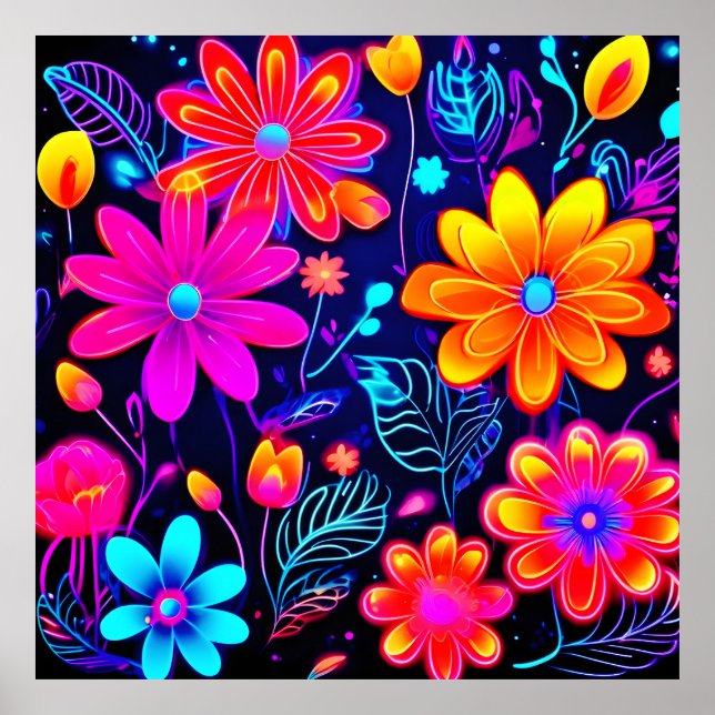 Neonblommig fantasi poster (Framsidan)