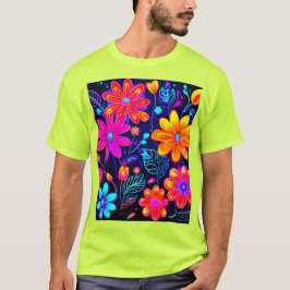 Neonblommig fantasi t shirt