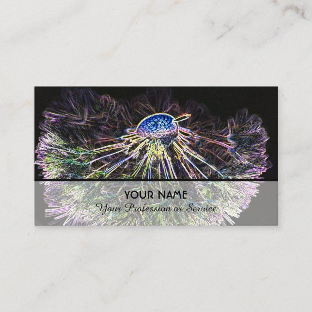 Neonblomning romantik för trädgårdsmästare och blo visitkort (Framsida)