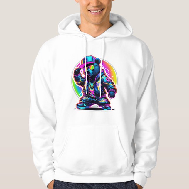 Neonböjning: Vibrant Retro Streetwear Hoodie (Framsida)