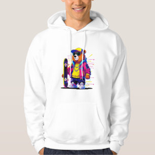 Neonböjning: Vibrant Retro Streetwear Hoodie
