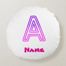 Neonbokstav A Monogram Glödande Lila Rosa Initial