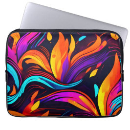 Neonbranddesign med brandikoner laptop fodral